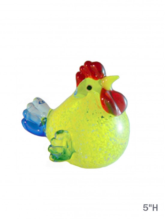 Glass Paperweight Rooster